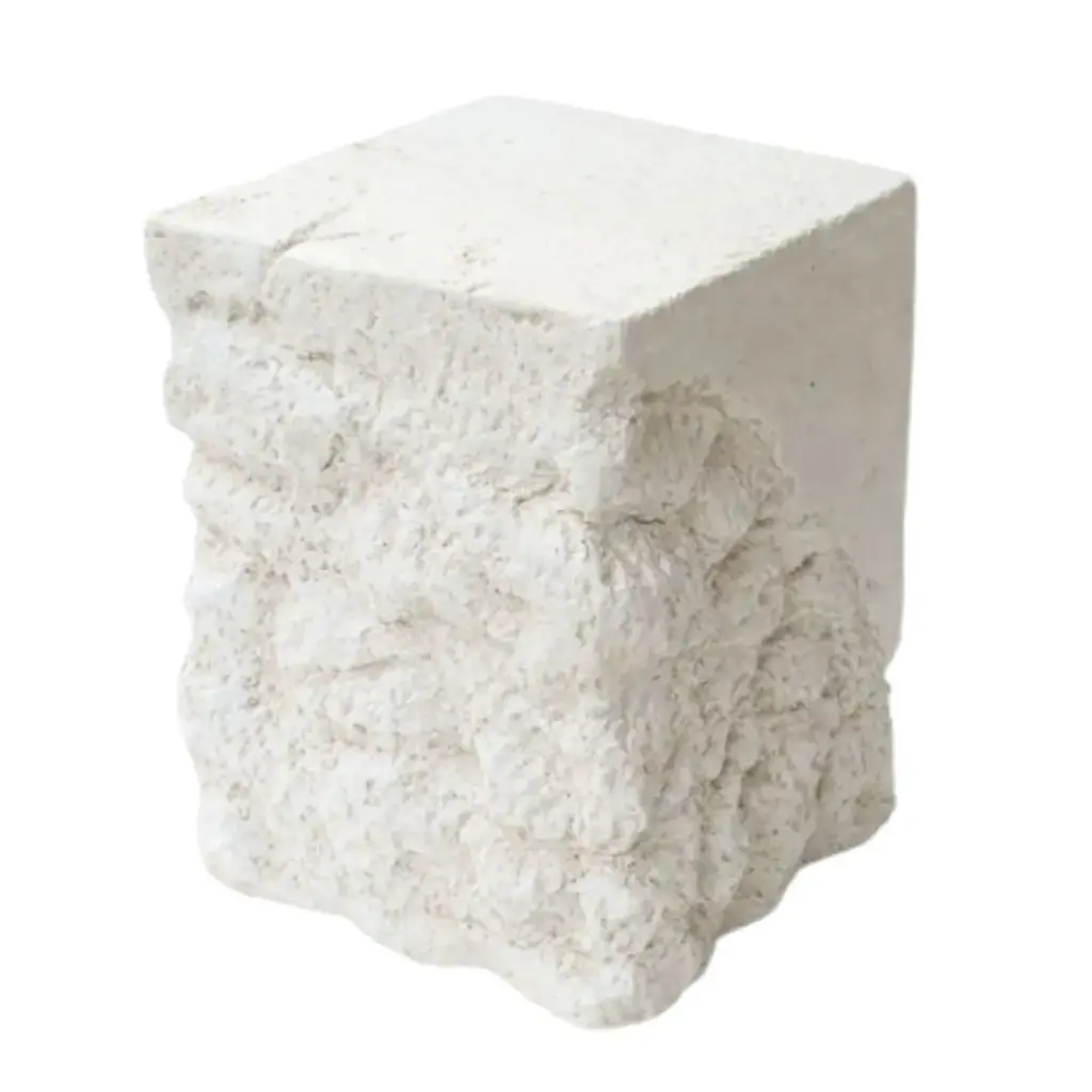 Kionas Stone Look Garden Stool Ivory 15x22.5in