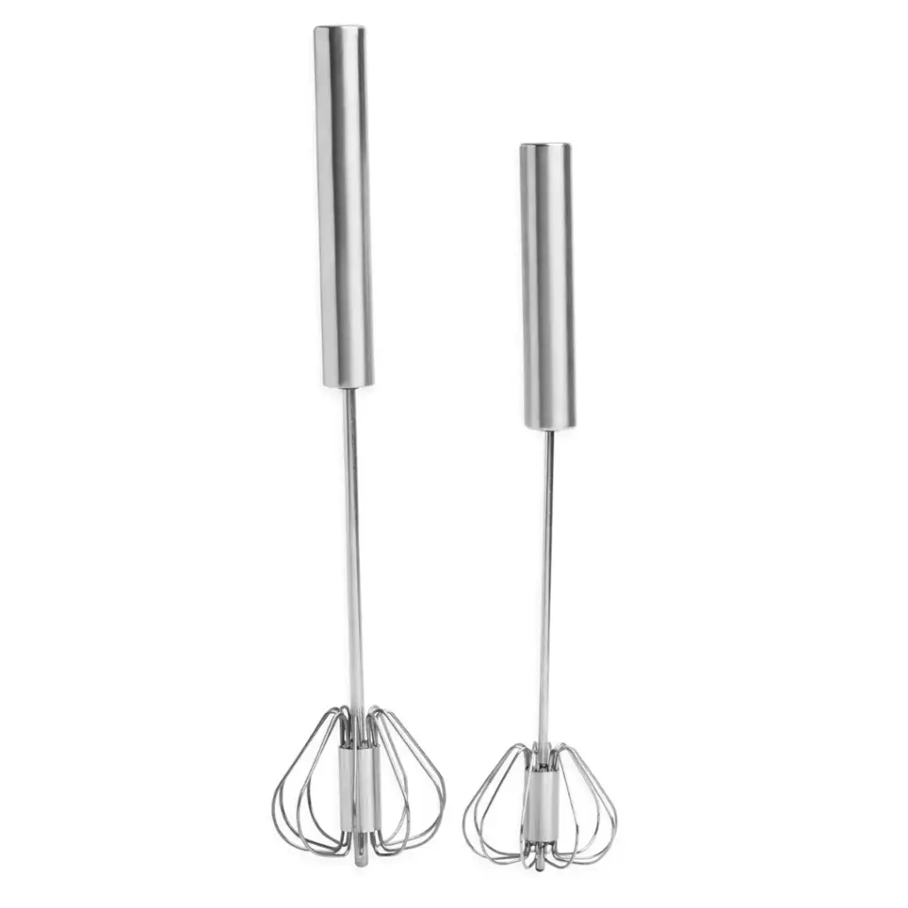 Stainless Steel Rotating Whisk Set 2pc