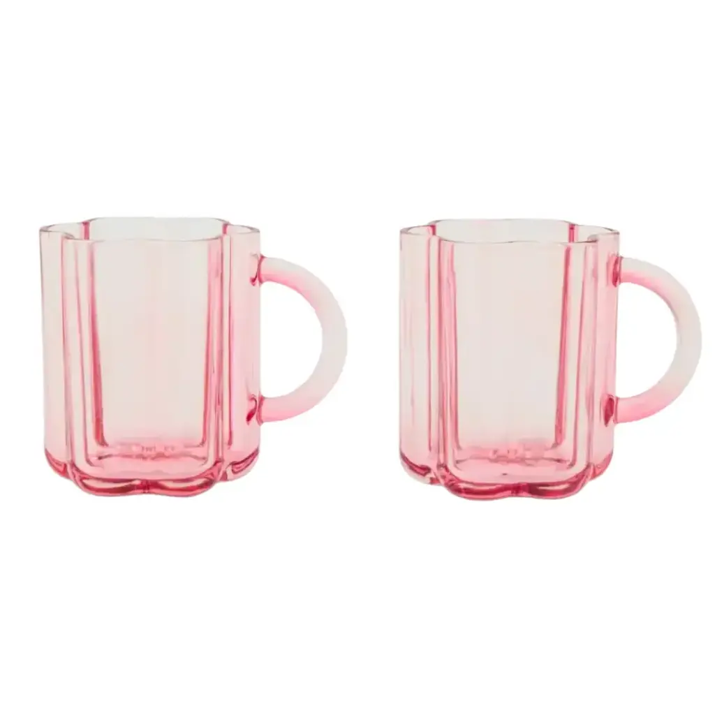 Flower Mug Set Rose 2pc