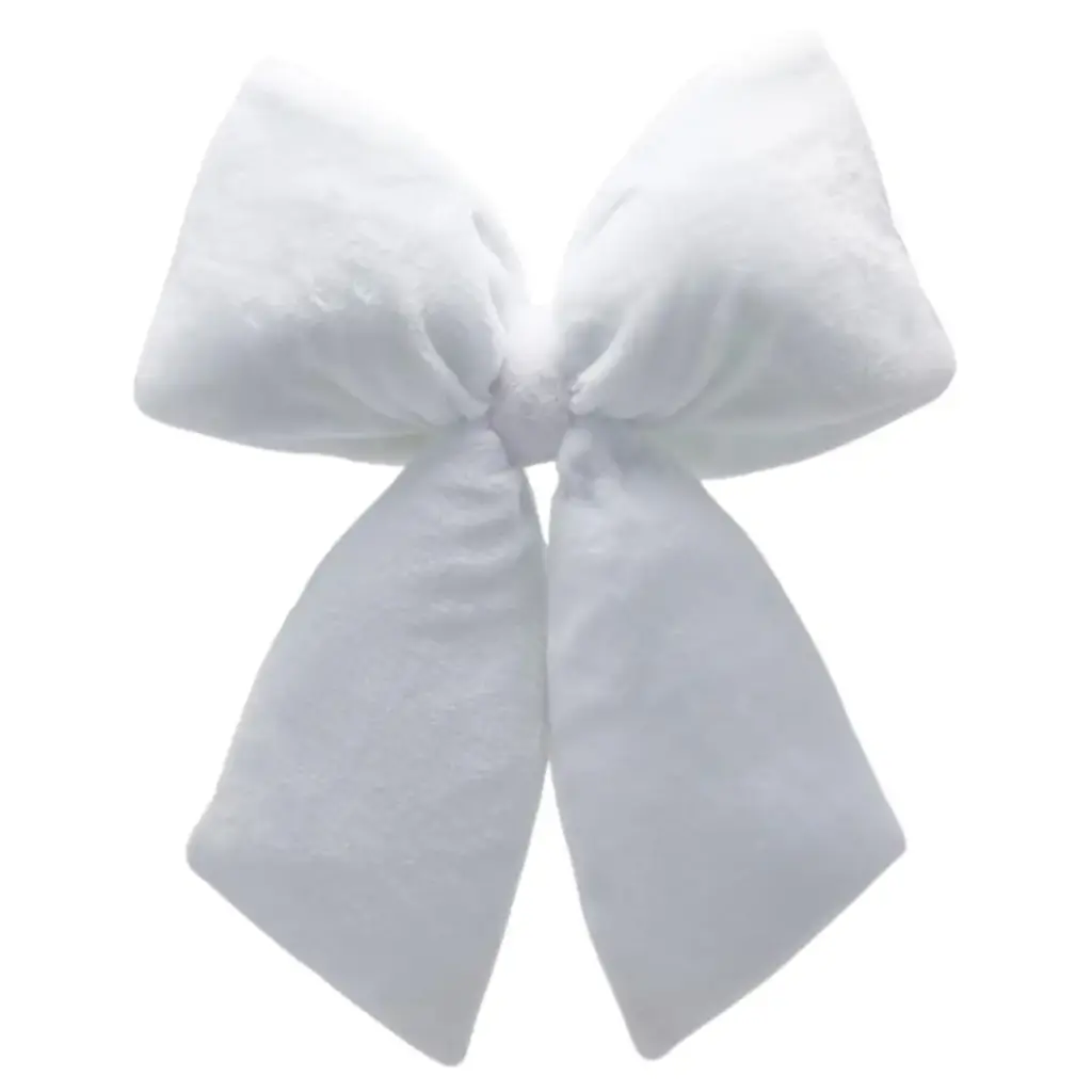 Furry Bow White 25x24in