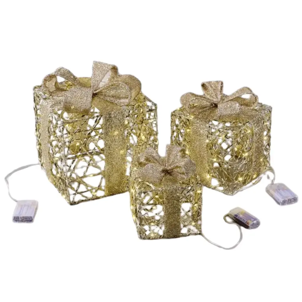 LED Twisted Presents Decoration 3pc