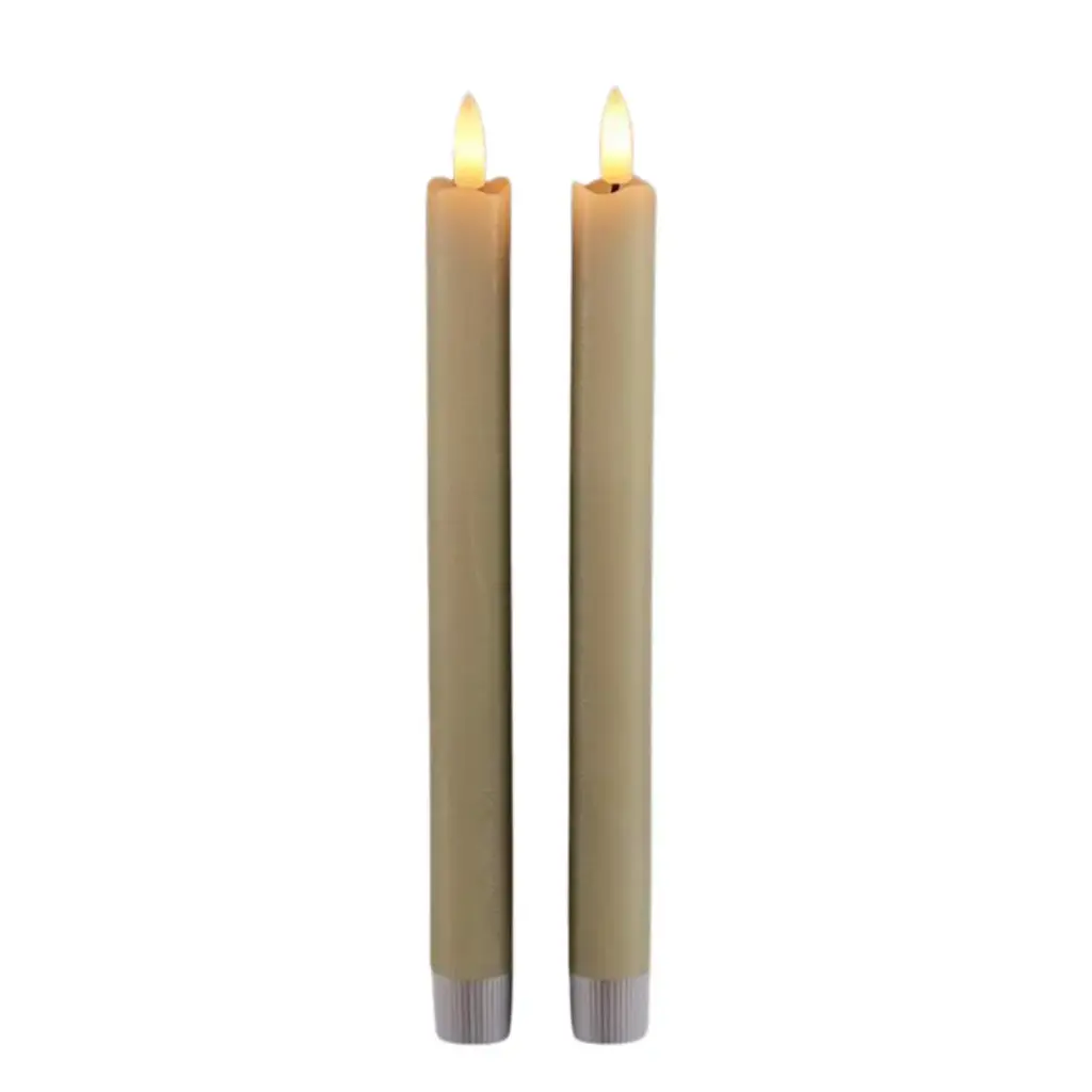 LED Stem Candle White 2pc 10in