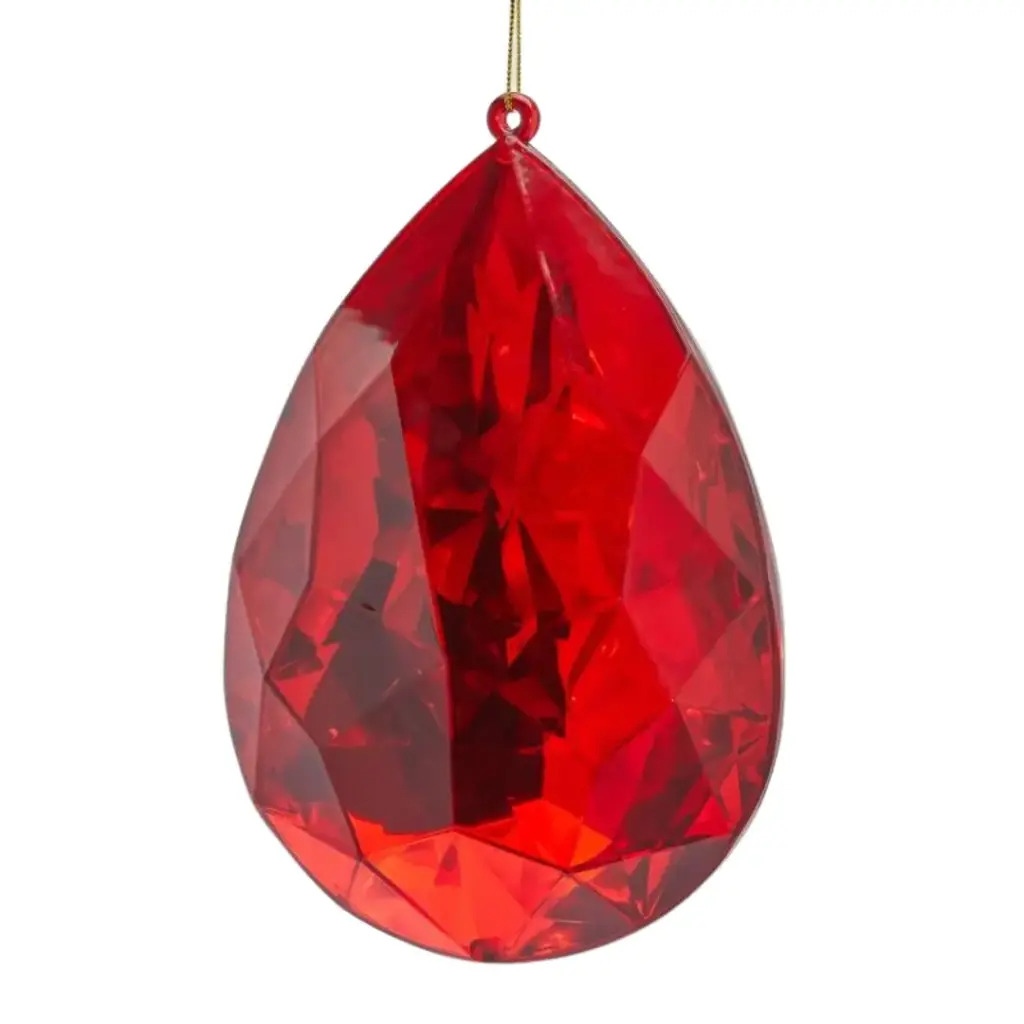 Diamond Drop Decoration Red 9in