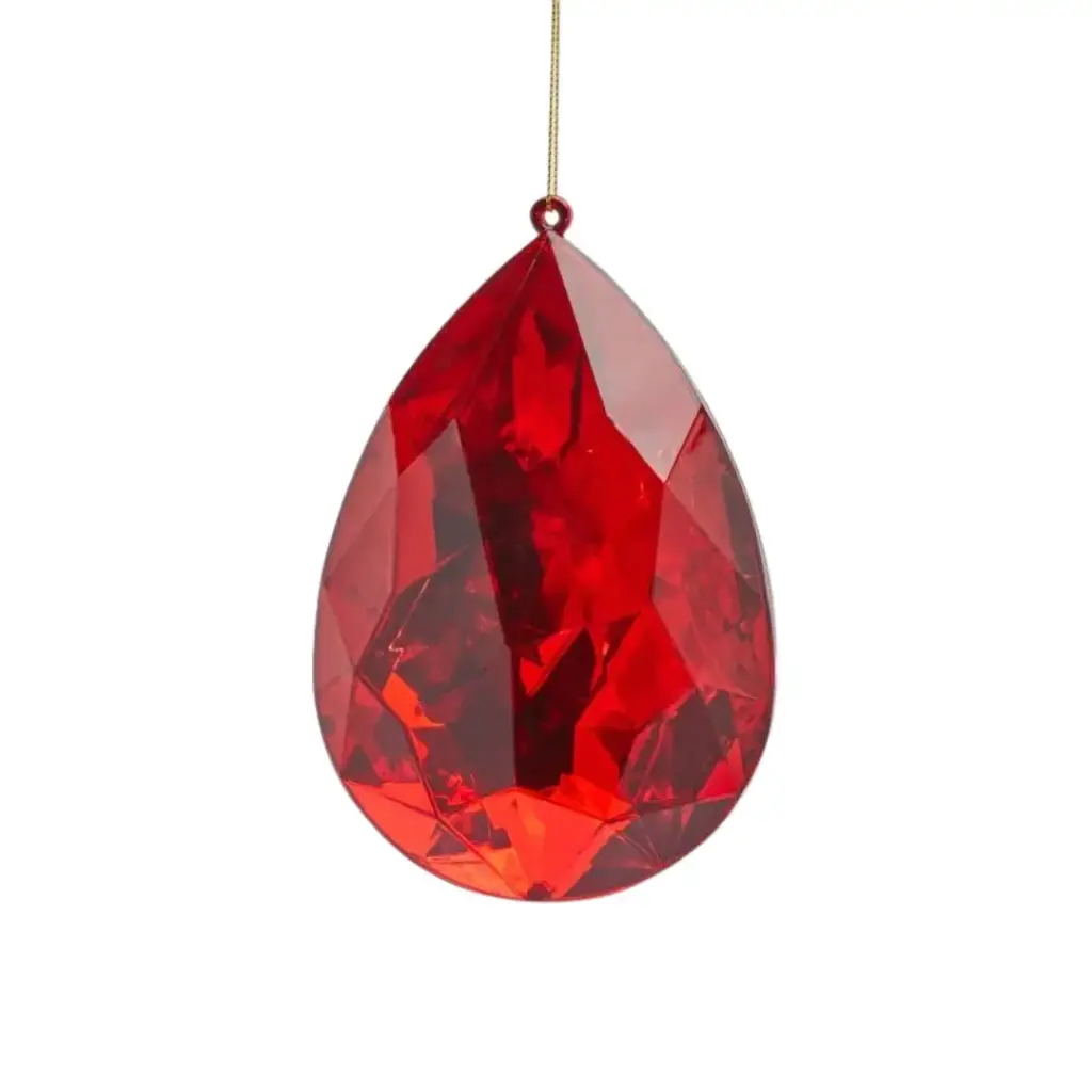 Diamond Drop Decoration Red 5in