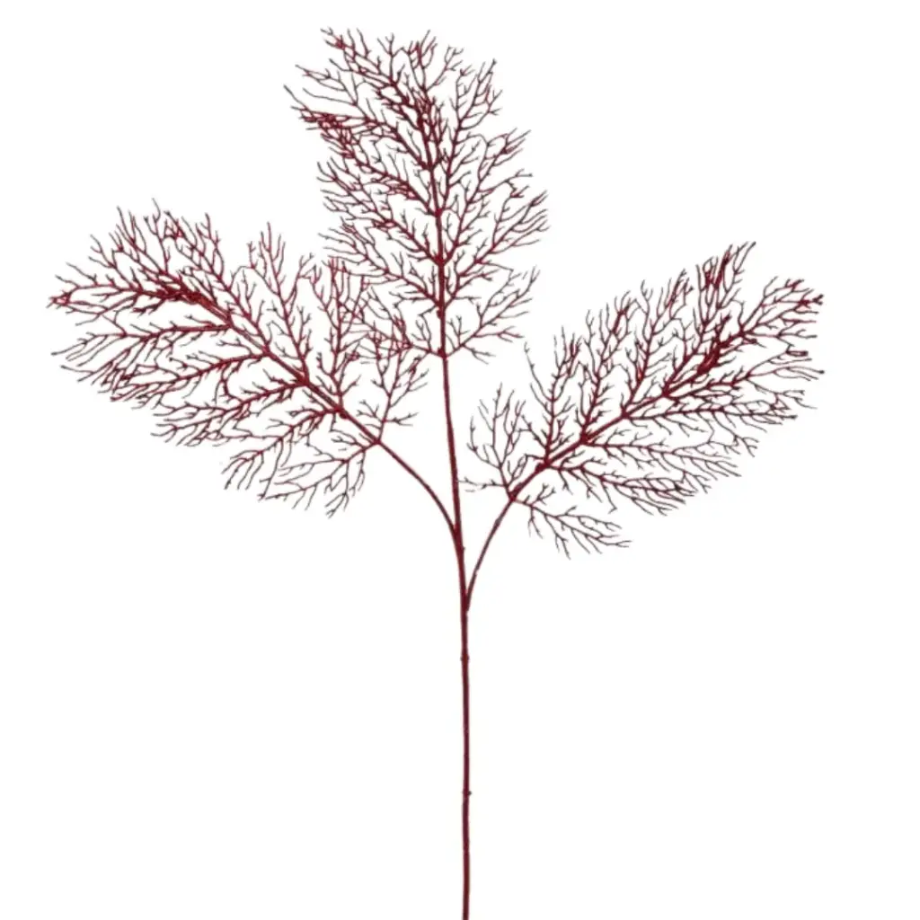 Glittered Coral Branch Red 30in