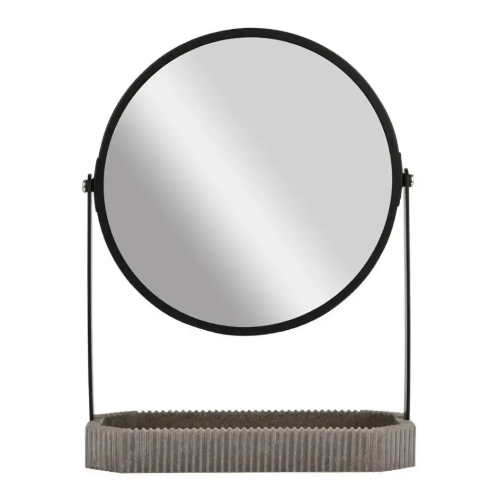 Wire Standing Cosmetic Mirror Grey