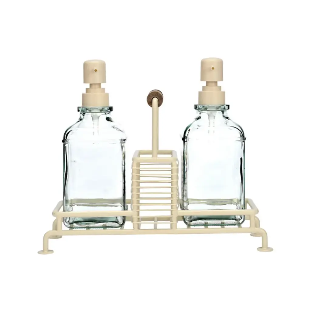 Allure Metal Sink Caddy with Soap Dispenser Ivory 3pc