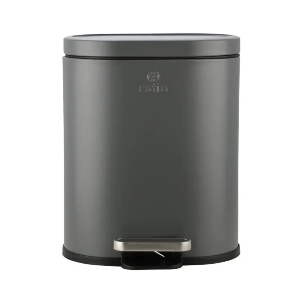 Ovoid Soft Close Step Can Grey 6L
