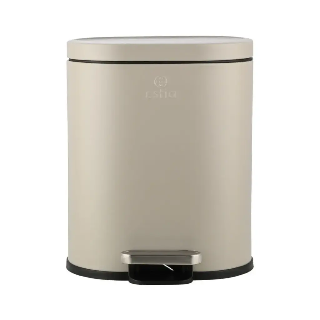 Ovoid Soft Close Step Can Taupe 6L