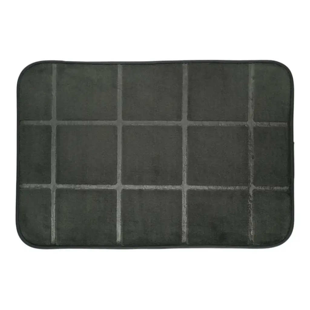 Tiles Bath Mat Black 