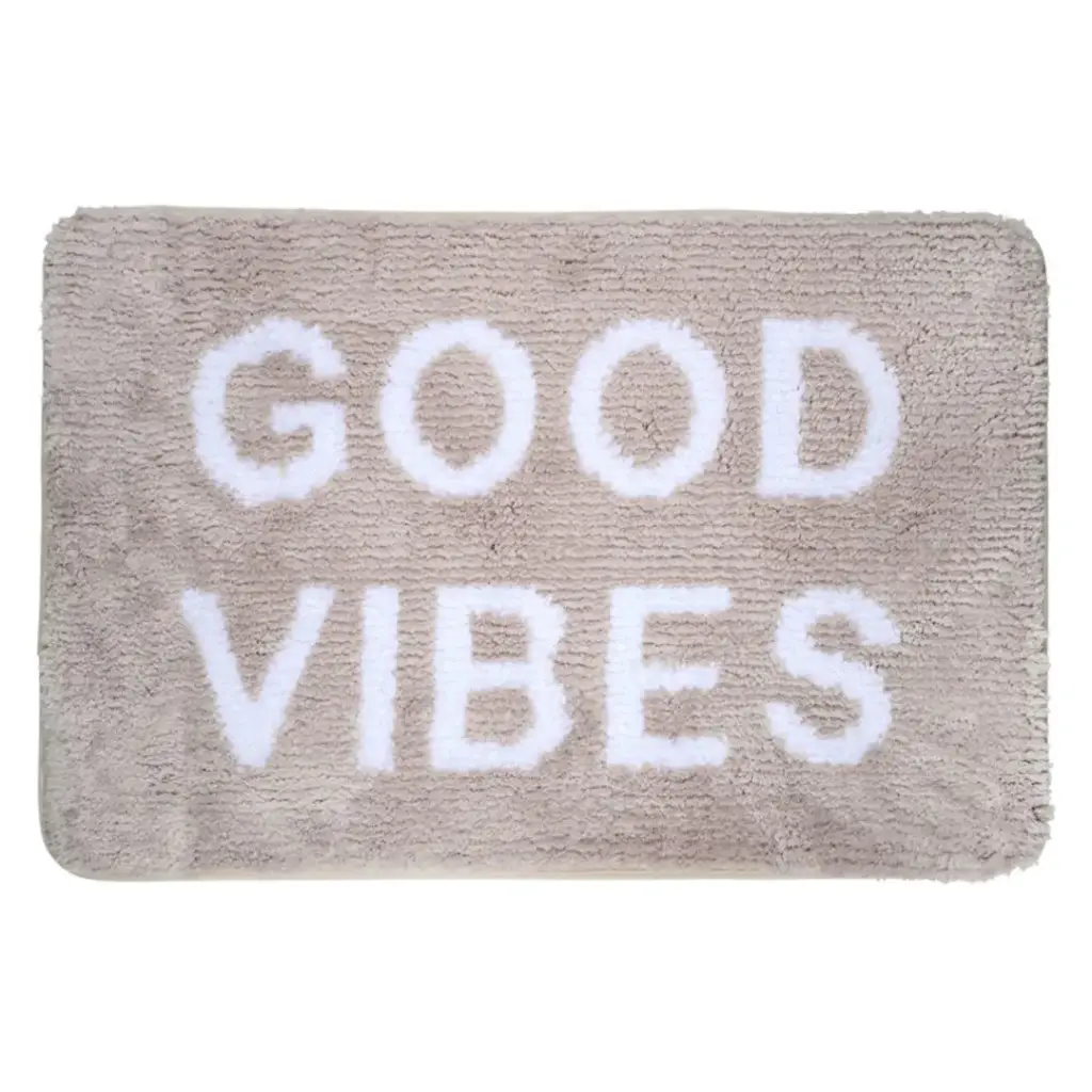 Good Vibes Bath Mat Taupe