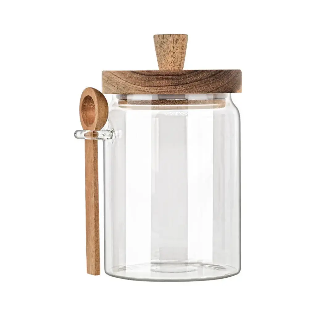 Allure Glass Storage Container with Spoon 0.85L