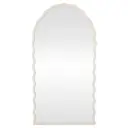 Wavy Leaning Mirror White 31x59in