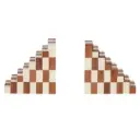 Steps Resin Bookends Set Ivory Natural 6in