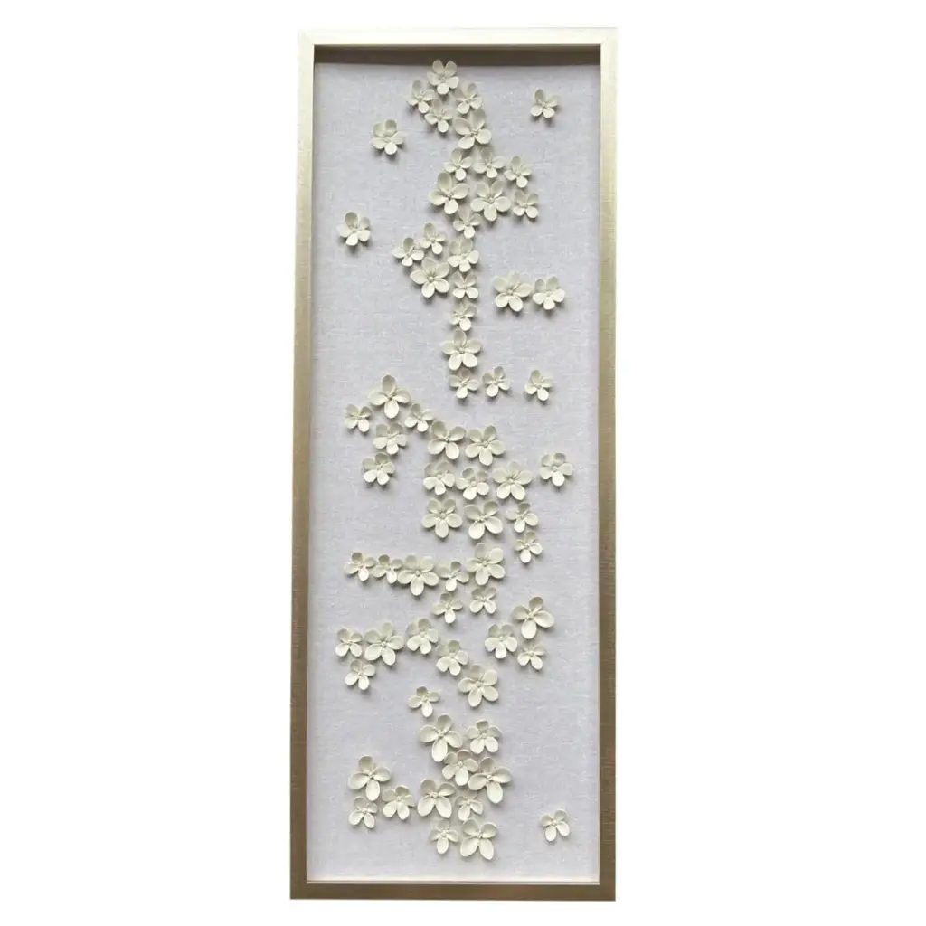 Charney Dimensional Flower Shadowbox Art 16x42in