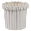 Fluted Planter Ivory 9in