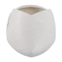 Abstract Folded Planter White 8in