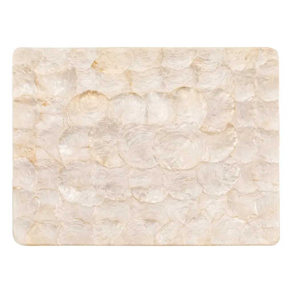 Shell Rectangle Placemat Ivory 12x16in