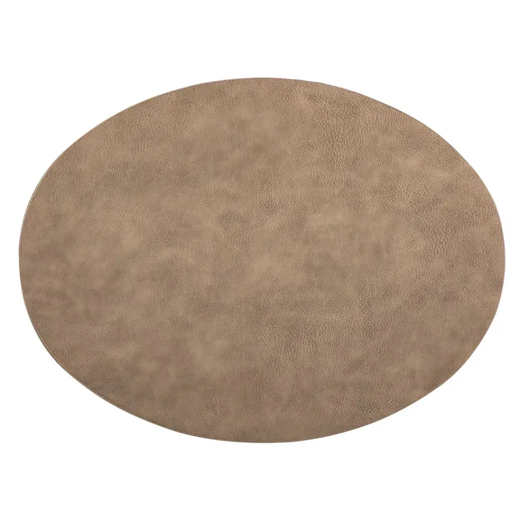 Troja Oval Placemat Taupe 13x18in