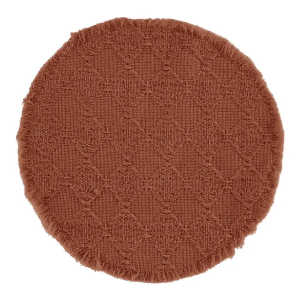 Nova Placemat Round Terracotta 15in