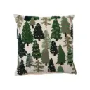 Cotton Slub Pillow with Tufted Christmas Trees Natural 20in