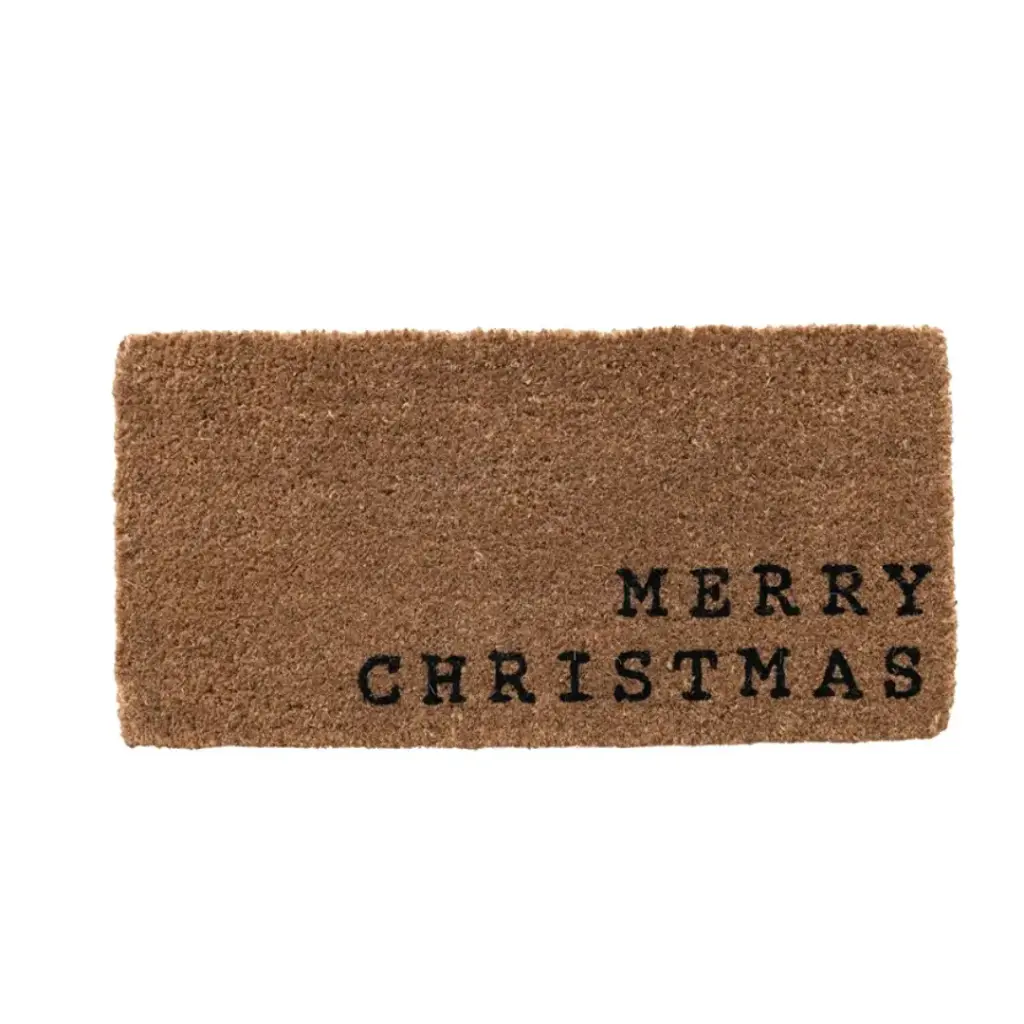 "Merry Christmas" Coir Doormat Natural 32x16in