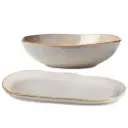 Oneida Organic Shades Serving Set Oatmeal 2pc