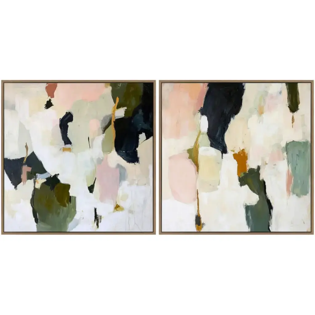 Garden Reverie Framed Canvas 2pc 24x24in