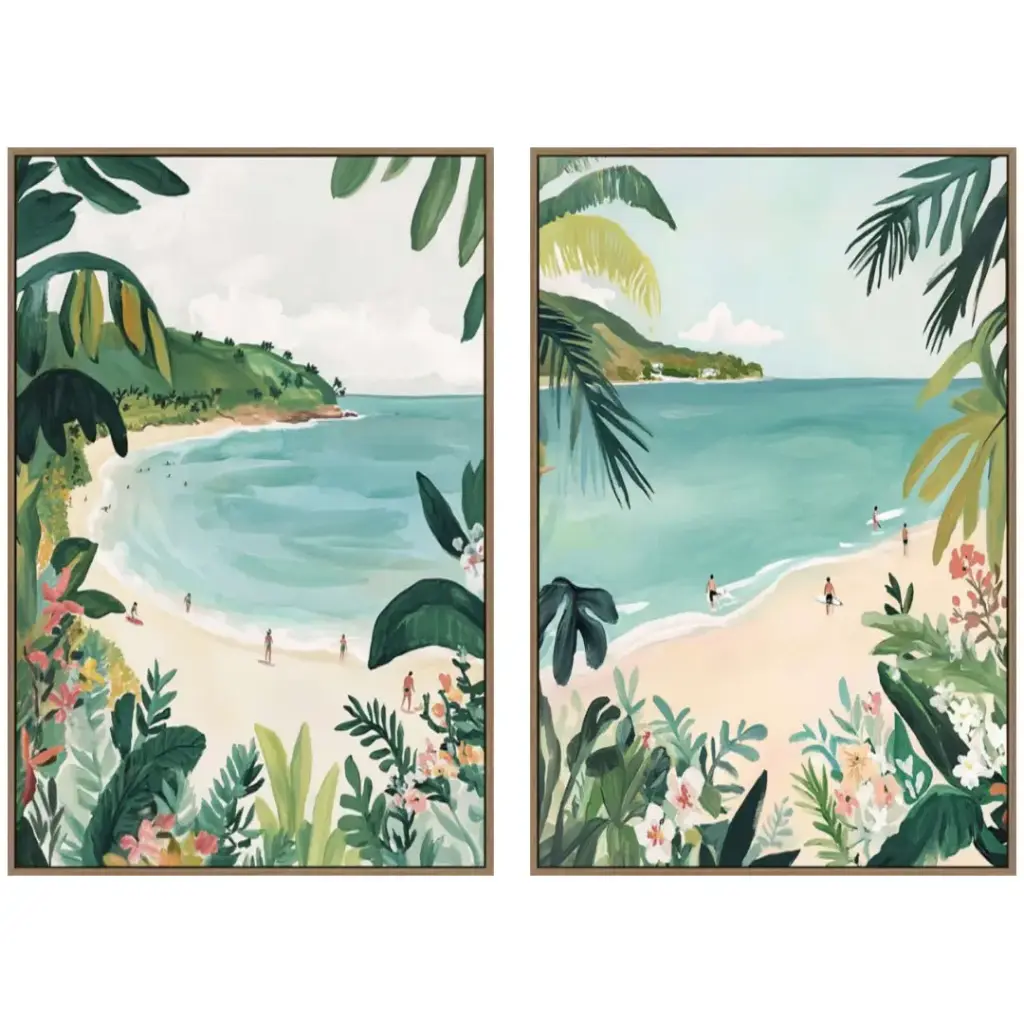 Eternal Summer Framed Canvas Set 2pc 24x36in