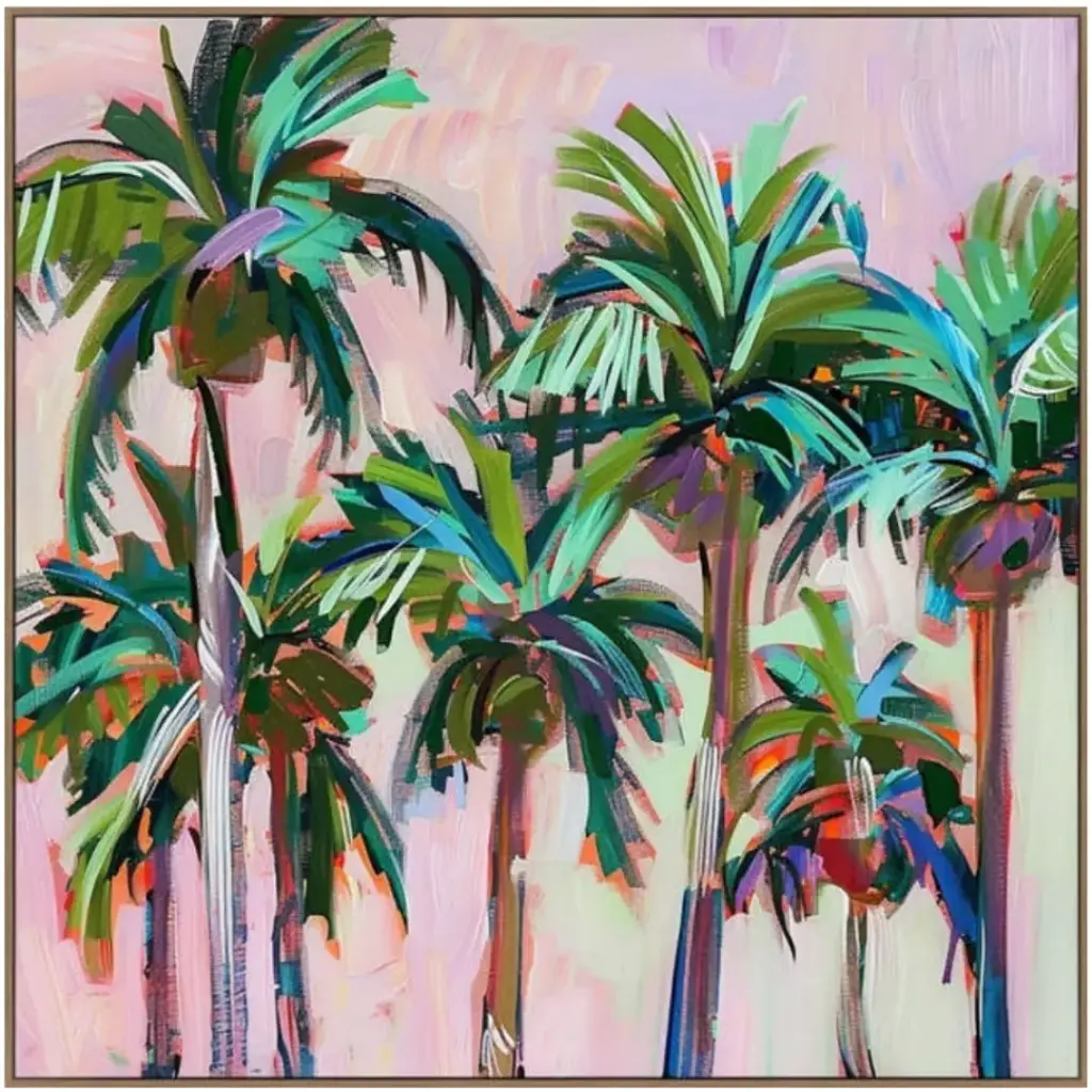 Island Pulse Framed Canvas 48x48in