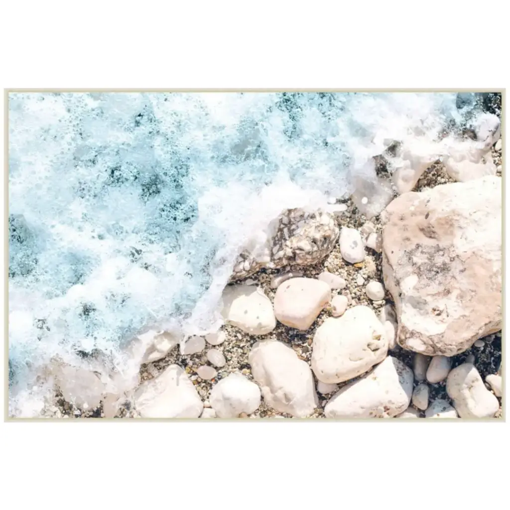 Tide and Stone Tempered Glass Art 32x48in