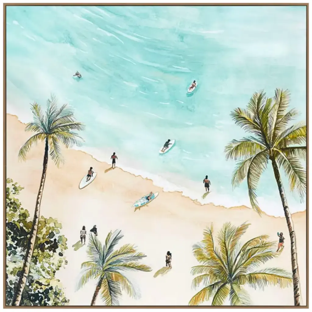 Beach Day Framed Canvas 48x48in