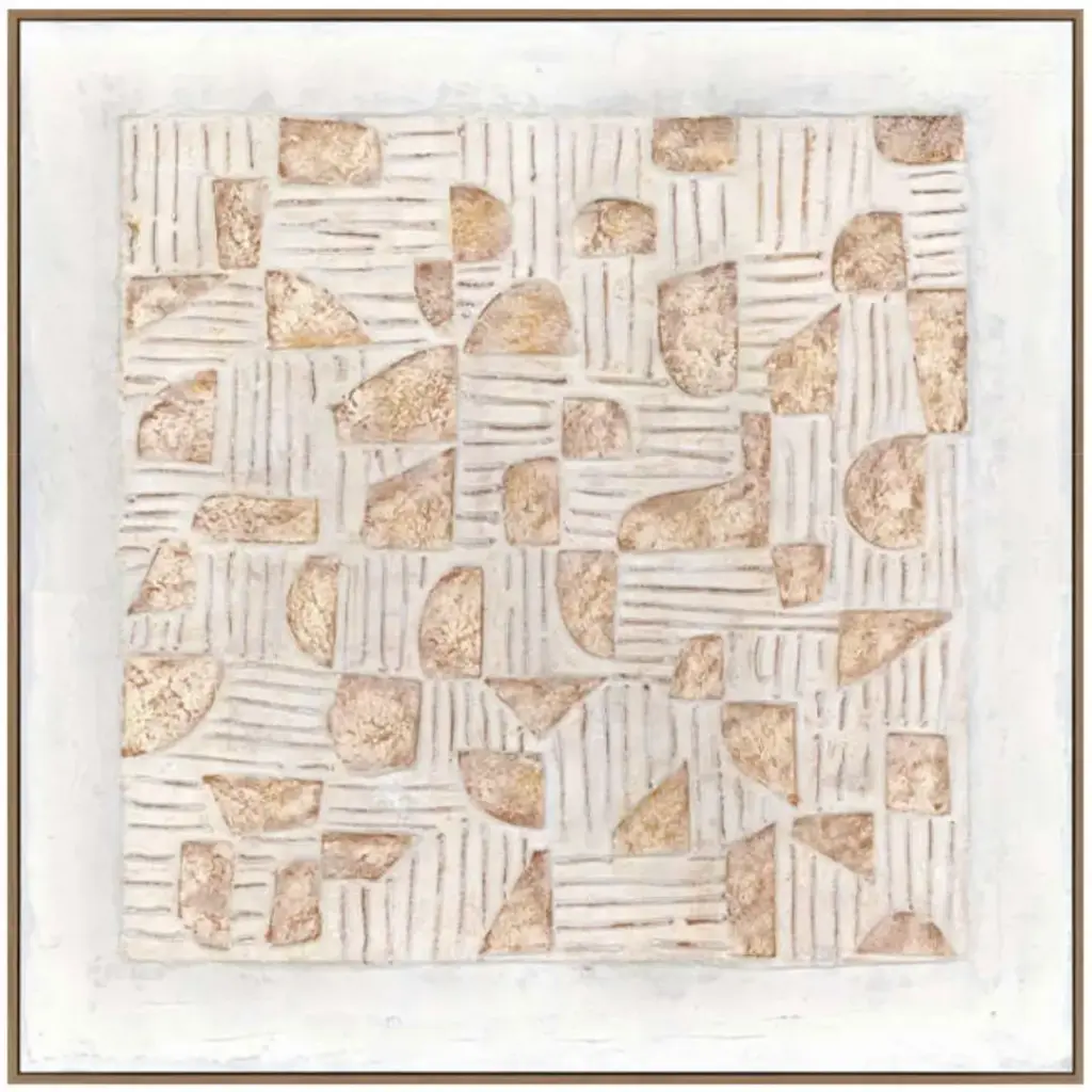 Woven Earth Textured Framed Canvas 40x40in 