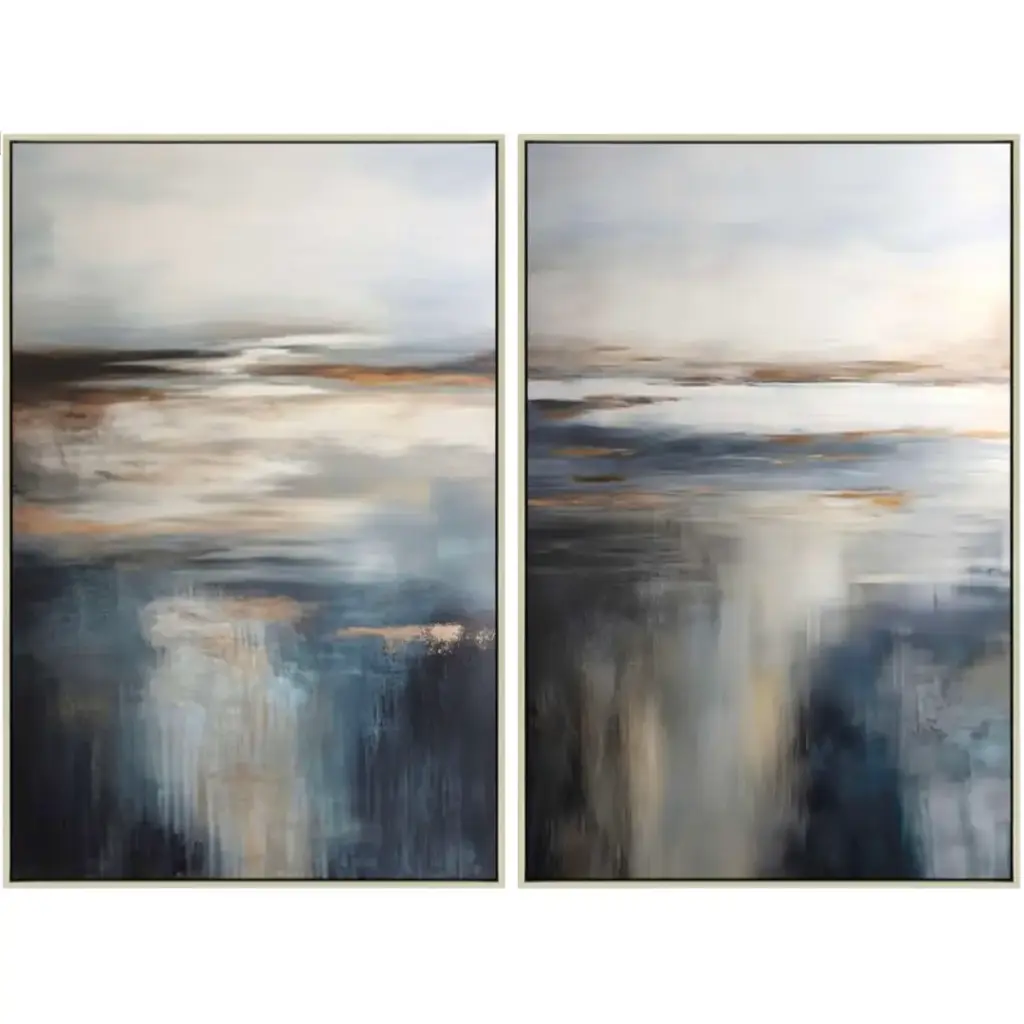 Twilight Haze Framed Canvas 2pc 24x36in