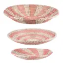 Seagrass Bowl Set Pink 3pc