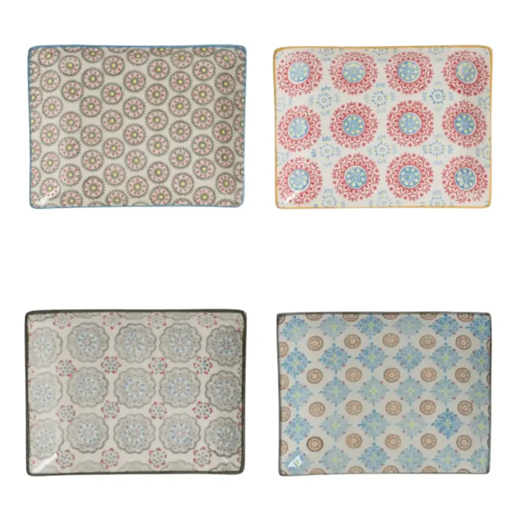 Bohemian Rectangular Dish Assorted 8x10in 1pc