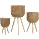 Poly Rattan Planter With Legs 23.5in