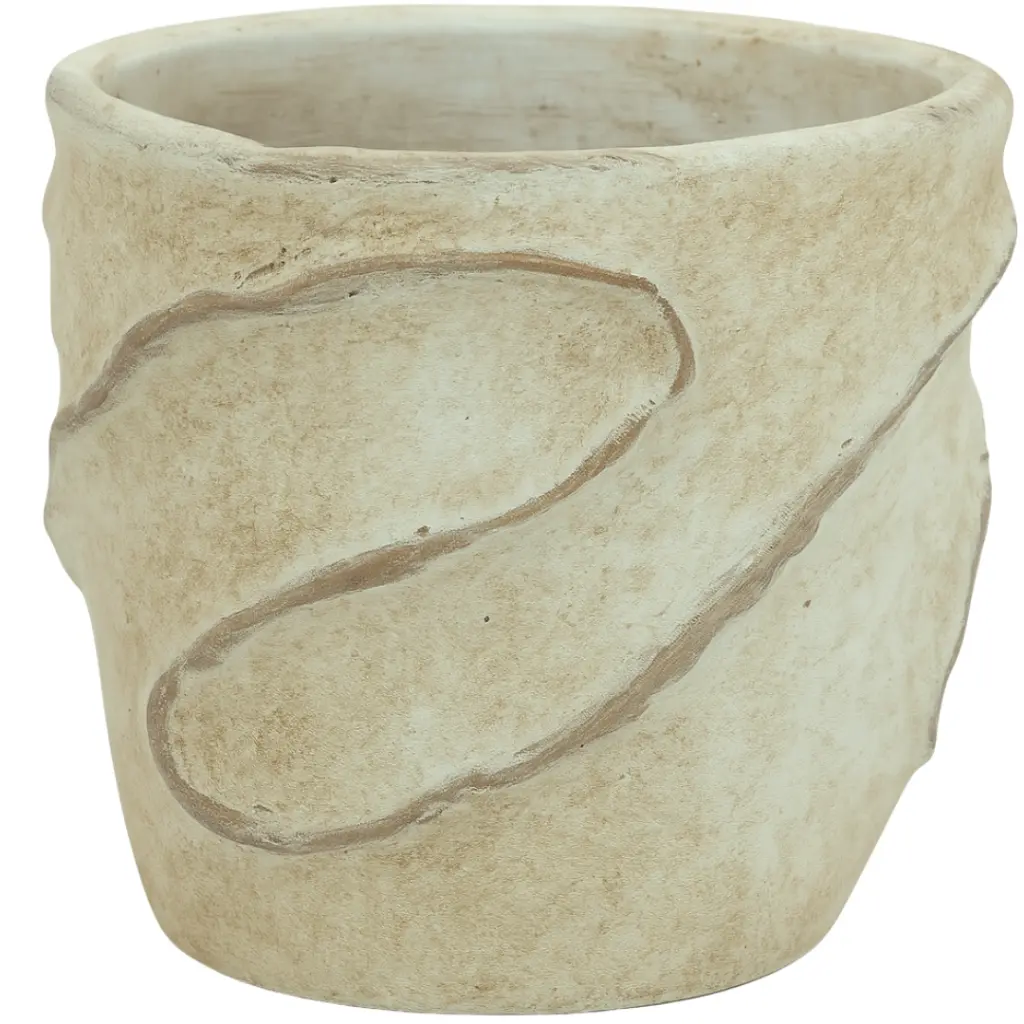 Swirl Design Planter Beige 5.5in