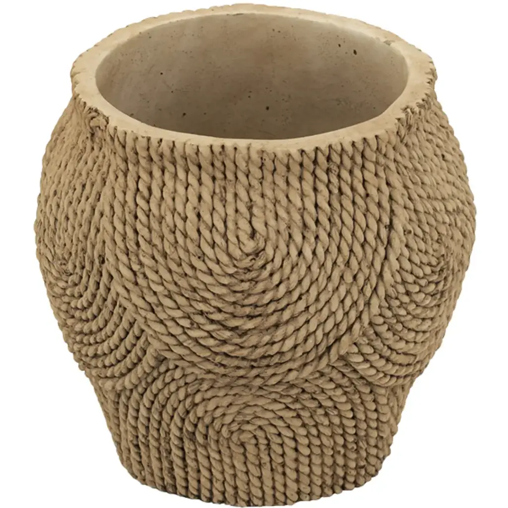 Woven Texture Cement Planter 8in