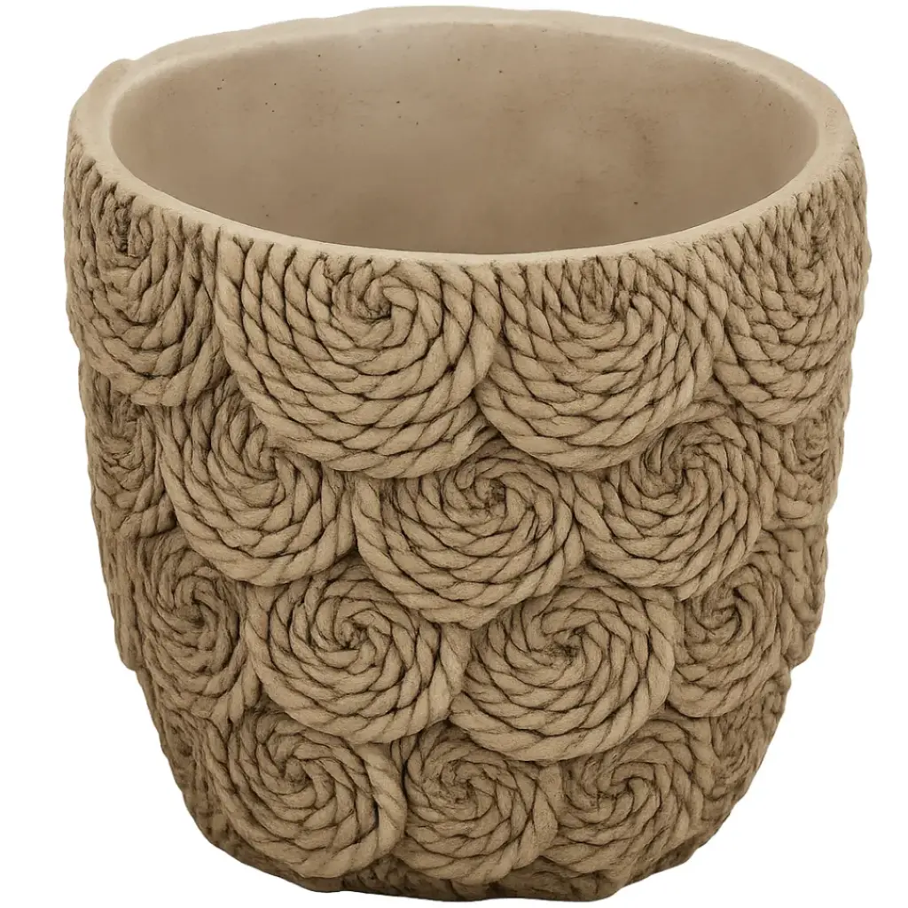 Swirl Woven Basket Cement Planter 5.5in