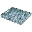 Blue & White Capiz Tray 16x13in