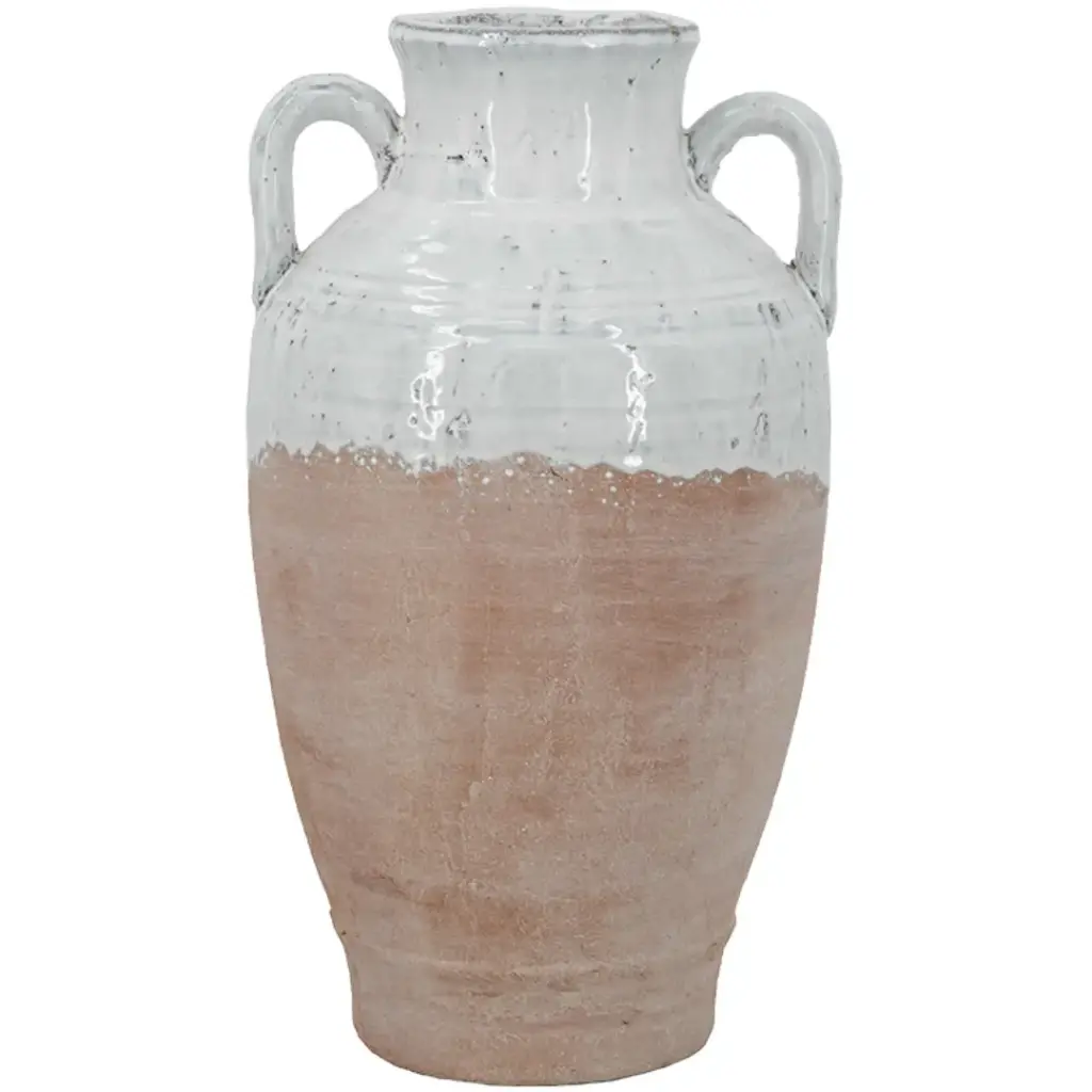 Terracotta Amphora Vase 15in