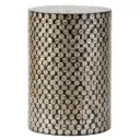 Gold & Black Capiz Stool 20in
