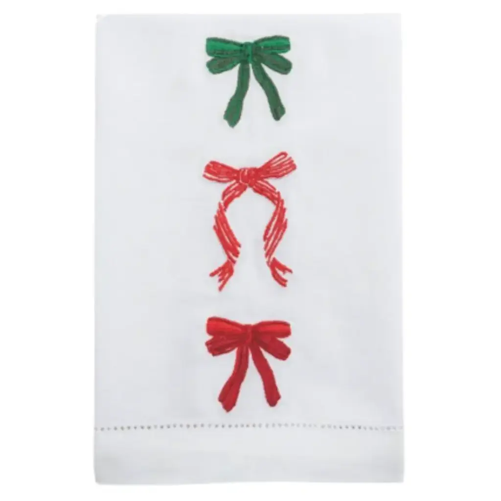 Embroidered Kitchen Towel Three Bows