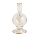 Etched Snowflake Taper Holder Small 6in