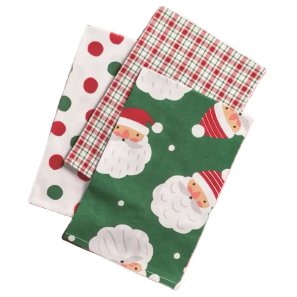 Gingerbread House Santa Big Face Towel Set 3pc
