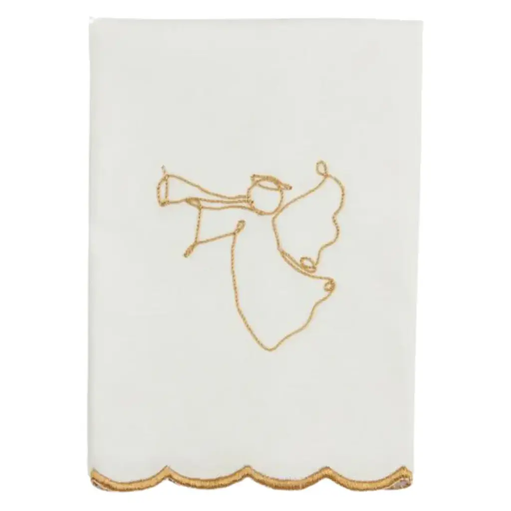 Gold Christmas Scallop Angel Christmas Towel