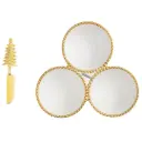 Gold Edge Beaded Triple Dip Set 5x9in 2pc