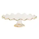 Gold Edge Ruffle Cake Stand 13in