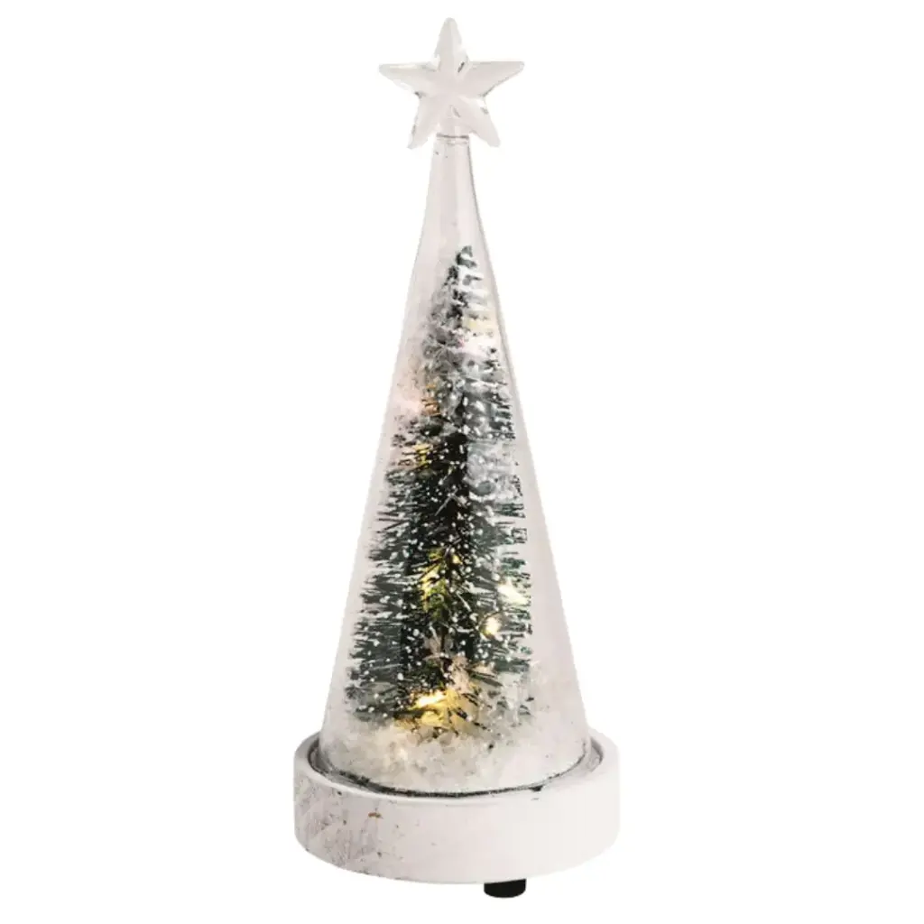 Light Up Tree Scene Sitters Green 8in